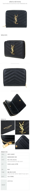 SAINT LAURENT Monogram Reißverschluss Geldbörse stamp: 668288 BOW01 1000 72788527 [P]