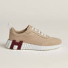 Hermes Bouncing Sneakers Cream Suede Burgundy 130002752 [P]