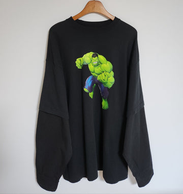 Balenciaga S X Marvel Hulk Layered Oversized Long Sleeve T-Shirt 671401 130027849