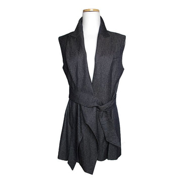 MAXMARA Blau Denim Wolle-Seide Weste 66 130047466