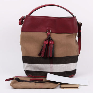 Burberry Burgundy Ashby Tassel Hobo Shoulder Bag 130236489