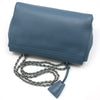 MULBERRY HH3299 ブルー レザー リリー ミディアム シルバートーン ショルダー クロスバッグ 130330729 [P]