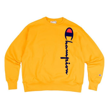 CHAMPION Reversed Weave Oversized Flock Script Big Logo Herren Crewneck C Gold GF70-Y07954-BYC (S) 118695559