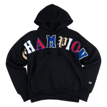 CHAMPION Reverse Weave PO Old English Lettering Herren Hoodie Schwarz 118695583