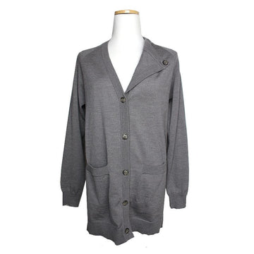 MAISON MARGIELA MM6 Grauer asymmetrischer Wollstrickcardigan 55 66 130365892