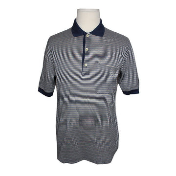 CELINE ネイビーブルー ストライプ メンズ ピケ シャツ 90 130584732