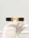 HERMES Schwarzes goldfarbenes T5 Click-Ash Bracelet 12345 130620292 [P]