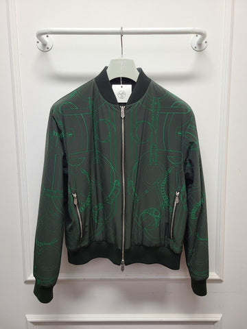 HERMES Grüne Multi Signature Blouson Jacke 54 130704101
