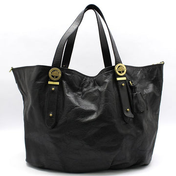 MULBERRY HH7629 Schwarze Leder Gold Big Shopper Schultertasche 130742477
