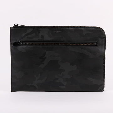 SAINT LAURENT カモフラージュブラックラージクラッチバッグ440945 130756523