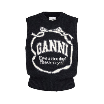 GANNI グラフィックボウニットベスト K2461 252 130772343