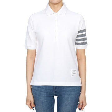Thom Browne Women's Polo Short Sleeve T-Shirt FJP052G 07976 100 130772544