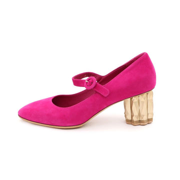 Salvatore Ferragamo Mary Jane Suede Pump Heels kk11149570 131175807