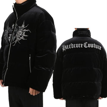 vetements UA52JA820B BLACK Crystal Logo Padded Jacket 66501170