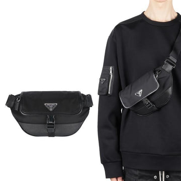 Prada Lina Nylon Saffiano Leather Shoulder Bag 2VH176 2DMH F0002 121708856