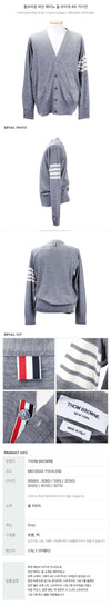 THOM BROWNE Woll V-Ausschnitt 4-Buttons Strickjacke 058 48970971 [P]