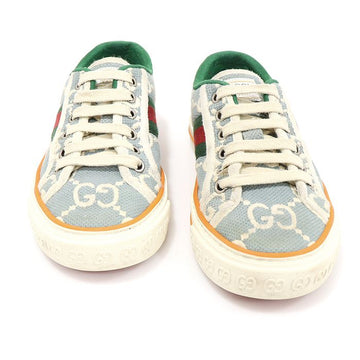 Gucci Light Blue GG Stretch Cotton WEB Tennis 1977 Women's Sneakers 35.5 131247929