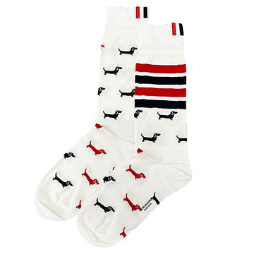 THOM BROWNE 4バー ヘクター ハーフ ドロップ ソックス (FAS226B Y3012 100) 131342499