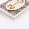 Gucci White Horsebit 1955 Gold-Trimmed Wallet 621887 131369440 [P]