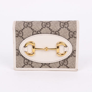 GUCCI Weiße Horsebit 1955 Goldene Geldbörse 621887 131369440