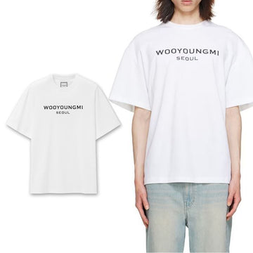 WOOYOUNGMI ロゴプリント メンズ 半袖 Tシャツ W241TS12 721W 82537666
