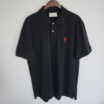 AMI XL Schwarzes kleines Herz Herren Poloshirt BFHPL001 131393675