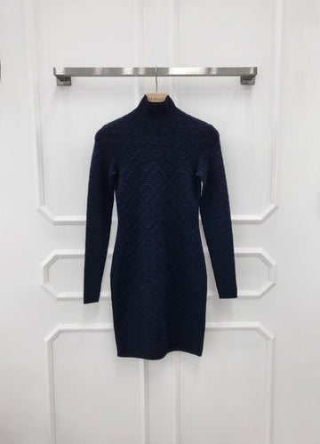 Fendi Logo Embroidery High Neck Mini Dress FZD926 XS 131393700