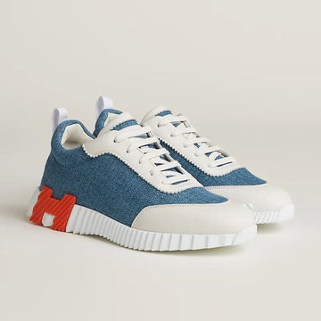 HERMES [ RNC ] バウンシングスニーカー デニム ホワイト 131393728