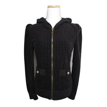 JUICY COUTURE ジュシ・クチュール ブラック デボレベルベット フーディ ジャケット 44 131418465