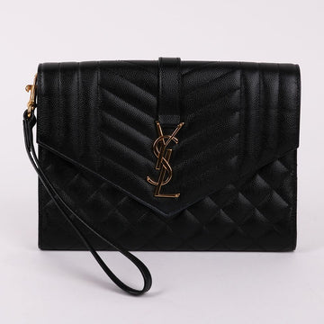 SAINT LAURENT エンヴェロップ YSL ゴールド スモール クラッチバッグ 651030 131429996