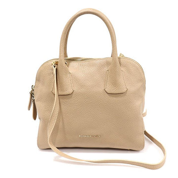 Burberry Beige London Grainy Leather Greenwood Small Bowling 2WAY 3965696 131443928