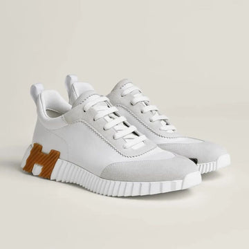 Hermes Bouncing Sneakers White Gold Leather 131443943
