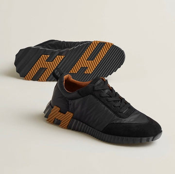HERMES [ RNC ] バウンシング スニーカー ブラック ゴールド ファブリック 131480344