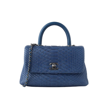 CHANEL A93051 Python Coco Handle Kleine Schultertasche Blau 34681-5 131481579