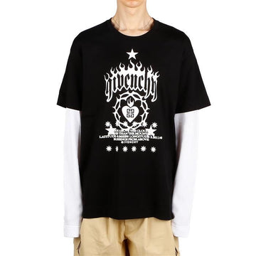 GIVENCHY layered effect logo langärmliges T-Shirt 001 78465813