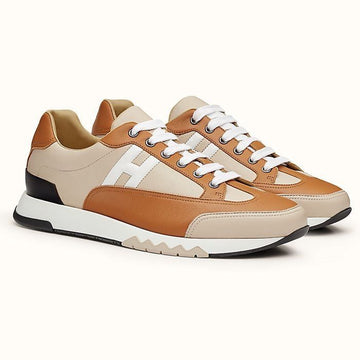 HERMES Trail Sneakers Braun Weiß 131607893