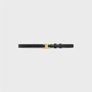 CELINE Kleine Triomphe Gürtel aus Taurillonleder Breite 1,8 cm Schwarz 45AX63A01 38NO 131827108 [P]