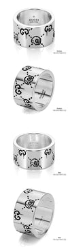 GUCCI ゴーストスカル 12mm シルバーリング (YBC455319001) 144594260 [P]