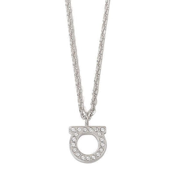 SALVATORE FERRAGAMO 26SS Silber Gancini Kristall S-Halskette 760131 696655 123901030