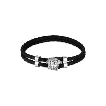 Versace Medusa Double Braid Leather Bracelet 146942539