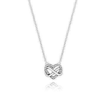Pandora Sparkling Infinity Heart Silver Necklace 392666C01 63492212
