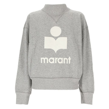 ISABEL MARANT Velours Logo Sweatshirt Grau-Weiß 25FW 159666347 [P]