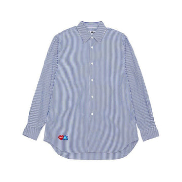 COMME DES GARCONS インベーダーダブルワッペンストライプメンズシャツ B026 051 1 132412410