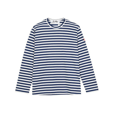 Comme Des Garcons Invader Double Wappen Stripe Men's Long Sleeve T-Shirt AZ T332 051 1 132412430