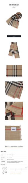 Burberry Checked Wool Silk Scarf 72155642 [P]