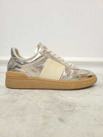 Valentino Uppillage Metallic Leather Sneakers 36 132511315