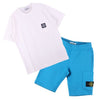 Stone Island Kids Elastic Waist Patch Shorts Blue V0042 761661840 32329180 [P]