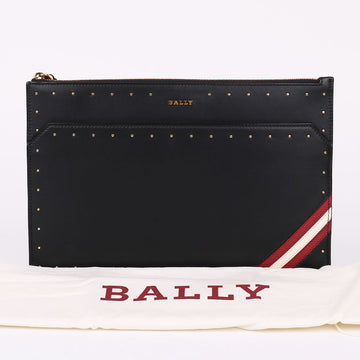Bally Studded Gold Plated Black Medium Clutch Bag 132549684