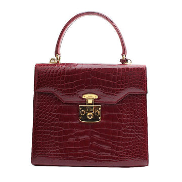 GUCCI バーガンディ ワニ トート&ショルダーバッグ 132580396