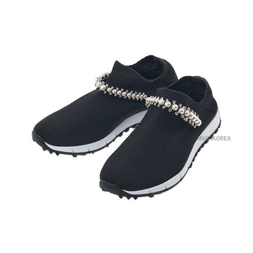 Jimmy Choo BQT BLACK WHITE FW24 Women's Knit Slip-On Sneakers 132697515
